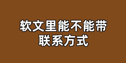 软文里能不能带联系方式
